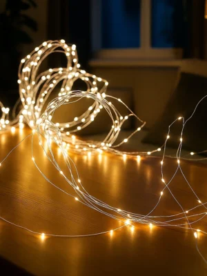 Гірлянда «Кінський хвіст» 3 м, 20 ниток, 600 LED, жовте світло, фото 2