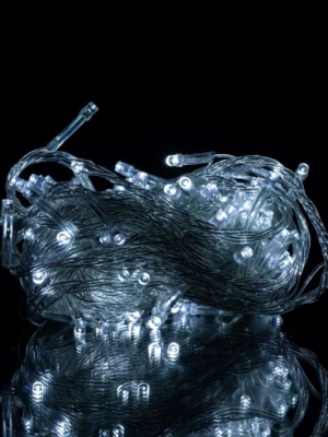 Гірлянда-нитка кімнатна 10 м, 120 LED, білий дріт, біле світло, фото 2