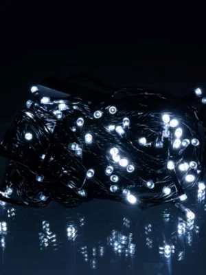 Гірлянда-нитка кімнатна 10 м, 120 LED, чорний дріт, біле світло, фото 2