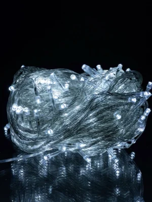 Гірлянда-нитка кімнатна 14 м, 160 LED, білий дріт, біле світло, фото 2