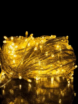 Гірлянда-нитка кімнатна 18 м, 180 LED, білий дріт, жовте світло, фото 2