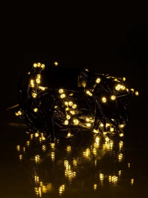 Гірлянда-нитка кімнатна 18 м, 180 LED, чорний дріт, жовте світло, фото 2