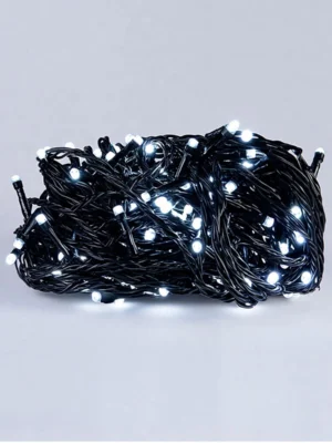 Гірлянда-нитка кімнатна 22 м, 220 LED, чорний дріт, біле світло, фото 2