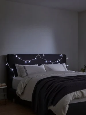 Гірлянда-нитка кімнатна 6 м, 50 LED, білий дріт, біле світло, фото 2