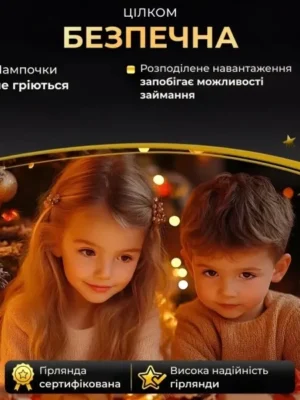 Гірлянда роса 100 м з пультом, 1000 LED, зелений дріт, жовте світло, фото 2