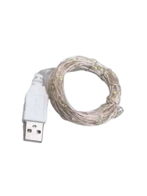 Гірлянда роса 20 м мультиколор, гірлянда на дроті з USB-штекером