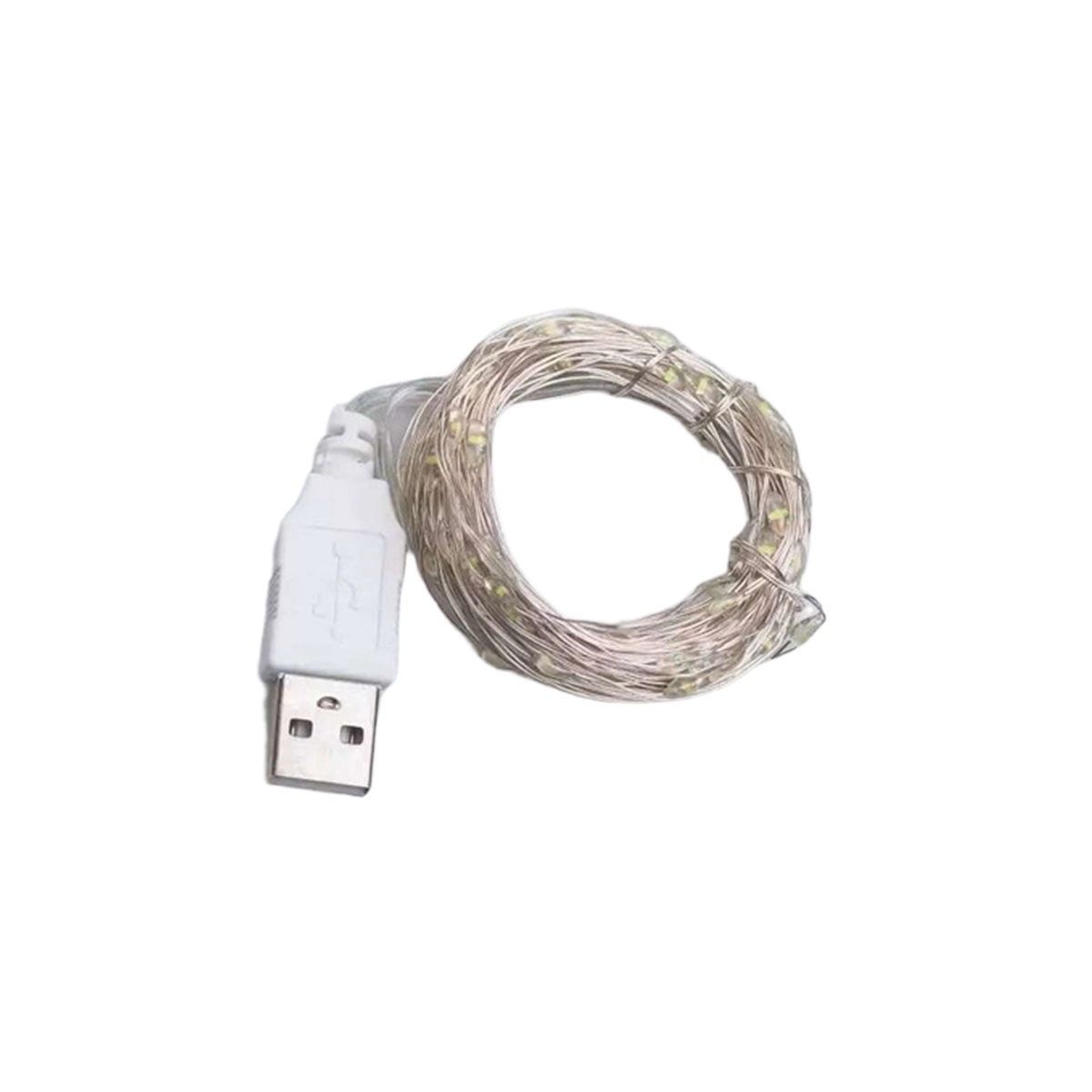 Гірлянда роса 20 м жовта, гірлянда на дроті з USB-штекером Гірлянда роса 20 м жовта, гірлянда на дроті з USB-штекером