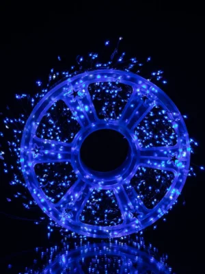 Гірлянда роса «Хвойна лапа» 100 м, 3000 LED, зелений дріт, синє світло, фото 2