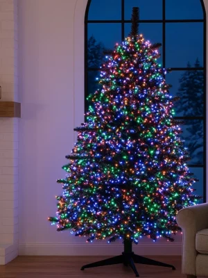Гірлянда роса «Хвойна лапа» 50 м, 1500 LED, білий дріт, мультиколор, фото 2