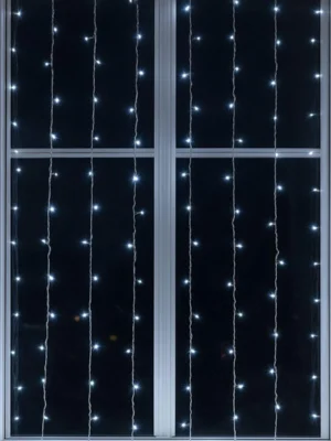 Гірлянда-штора 1,5×1,5 м, 64 LED, біле світло, фото 2