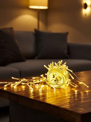 Гірлянда-штора 1,5×1,5 м, 64 LED, жовте світло, фото 2