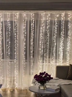 Гірлянда-штора роса «Хвойна лапа» 3×2 м, 400 LED, біле світло, фото 2