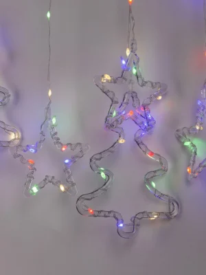 Гірлянда-штора «Ялинки та зірки» 3×0,9 м, 120 LED, мультиколор, фото 6