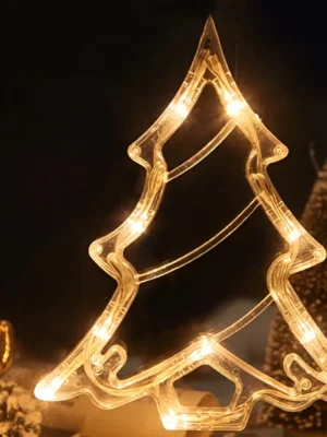 Гірлянда-штора «Ялинки та зірки» 3×0,9 м, 120 LED, жовте світло, фото 2
