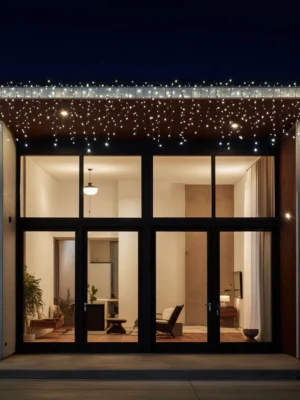 Вулична гірлянда «Бахрома» 12 м, 200 LED, білий дріт, біле світло, фото 2