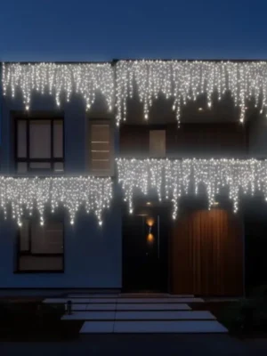 Вулична гірлянда «Бахрома» 20 м, 335 LED, білий дріт, біле світло, фото 2