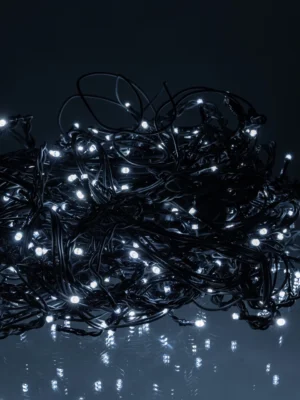 Вулична гірлянда «Бахрома» 20 м, 335 LED, чорний дріт, біле світло, фото 2