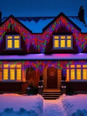 Вулична гірлянда «Бахрома» 20 м, 335 LED, чорний дріт, мультиколор, фото 2