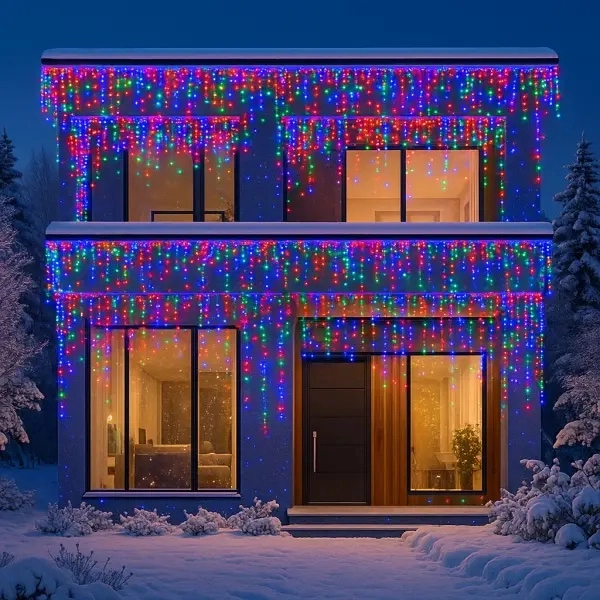 Вулична гірлянда бахрома 36 м мультиколор, фото 2
