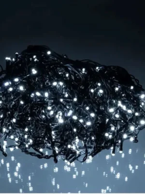 Вулична гірлянда «Бахрома» 36 м, 600 LED, чорний дріт, біле світло, фото 2