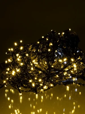 Вулична гірлянда «Бахрома» 36 м, 600 LED, чорний дріт, жовте світло, фото 2