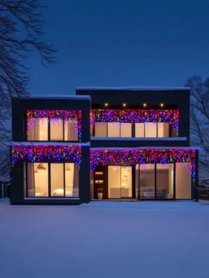 Вулична гірлянда «Бахрома» 50 м, 840 LED, чорний дріт, мультиколор, фото 2