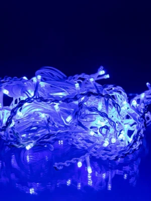 Вулична гірлянда «Бахрома» 6 м, 105 LED, білий дріт, синє світло, фото 2