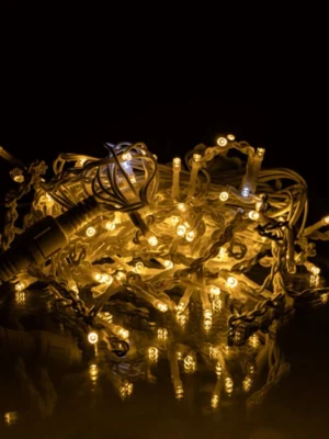 Вулична гірлянда «Бахрома» 6 м, 105 LED, білий дріт, жовте світло, фото 2