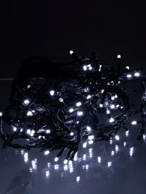 Вулична гірлянда «Бахрома» 6 м, 105 LED, чорний дріт, біле світло, фото 2