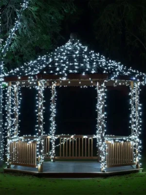 Вулична гірлянда на сонячній батареї 100 м, 1000 LED, біле світло, фото 3