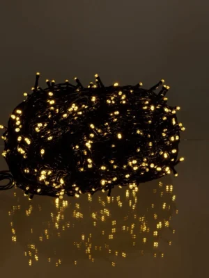 Вулична гірлянда на сонячній батареї 100 м, 1000 LED, жовте світло, фото 2
