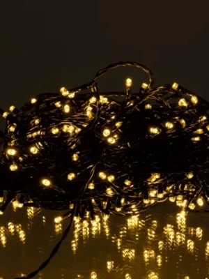 Вулична гірлянда на сонячній батареї 30 м, 300 LED, жовте світло, фото 2