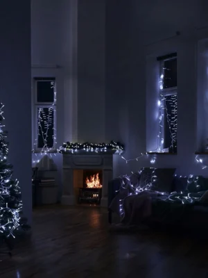 Вулична гірлянда «Нитка» 30 м, 300 LED, білий дріт, біле світло, фото 2