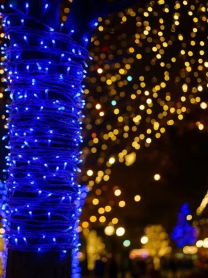 Вулична гірлянда «Нитка» 30 м, 300 LED, білий дріт, синє світло, фото 2