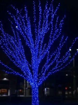 Вулична гірлянда «Нитка» 30 м, 300 LED, чорний дріт, синє світло, фото 2