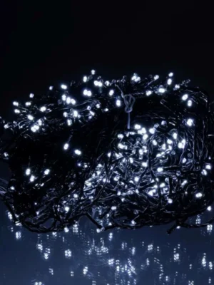 Вулична гірлянда «Різдвяна фея» 100 м, 1000 LED, чорний дріт, біле світло, фото 2