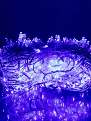 Вулична гірлянда «Різдвяна фея» 50 м, 500 LED, білий дріт, синє світло, фото 2