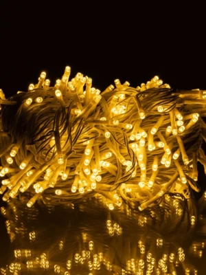 Вулична гірлянда «Різдвяна фея» 50 м, 500 LED, білий дріт, жовте світло, фото 2