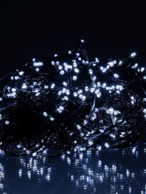 Вулична гірлянда «Різдвяна фея» 50 м, 500 LED, чорний дріт, біле світло, фото 2