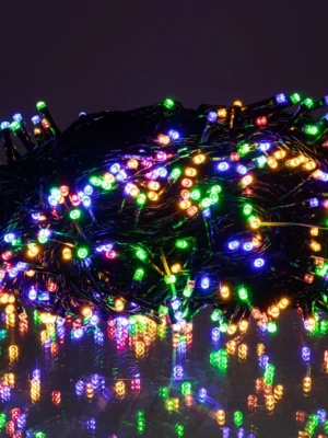 Вулична гірлянда «Різдвяна фея» 50 м, 500 LED, чорний дріт, мультиколор, фото 2
